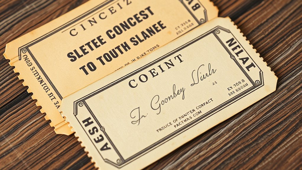 ticket dimensions and design