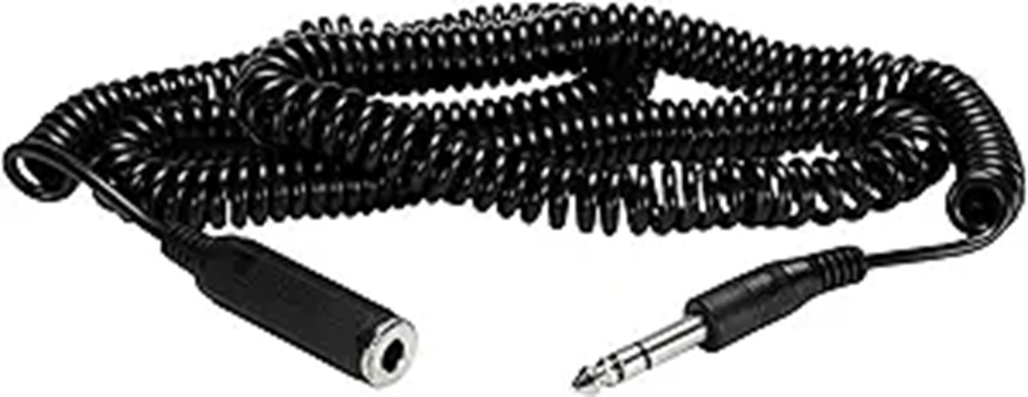 25 foot coiled headphone extension