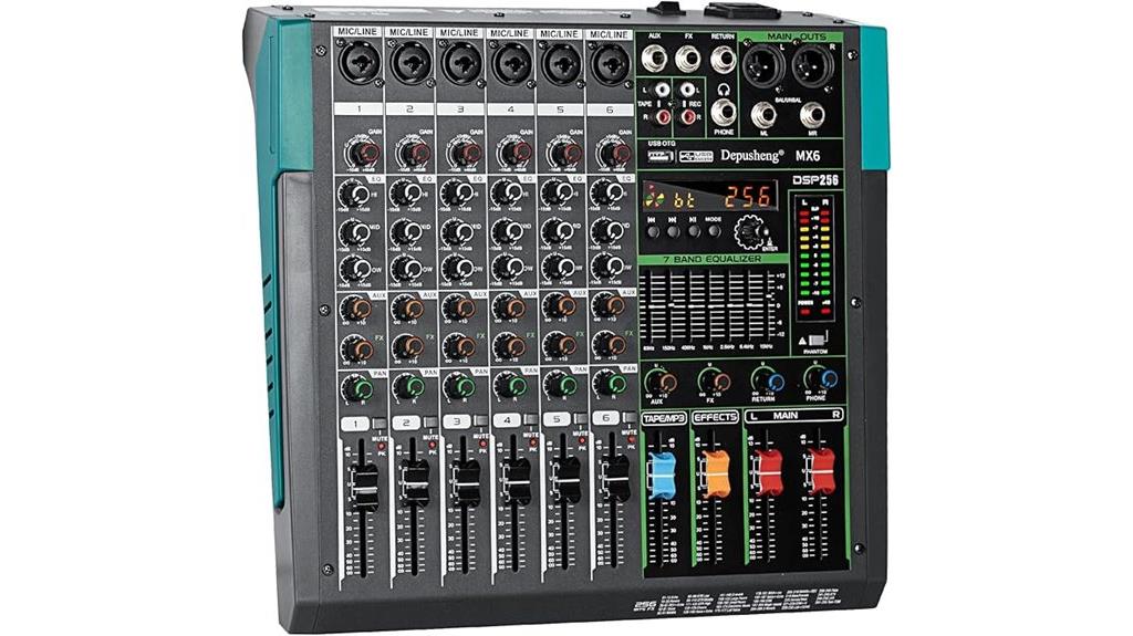 6 channel audio mixer