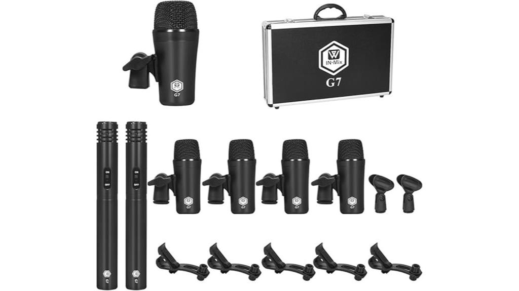 7 piece wired drum microphones