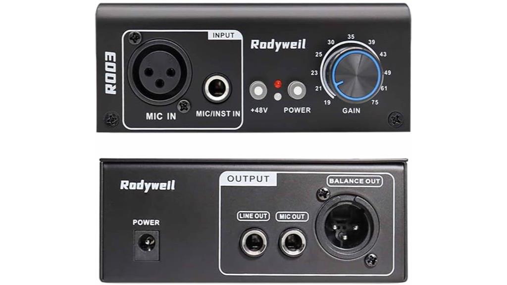 adjustable gain phantom power