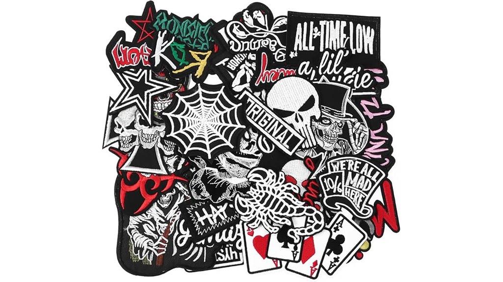 assorted punk embroidered patches