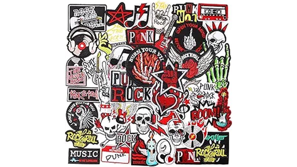 assorted punk iron on patches