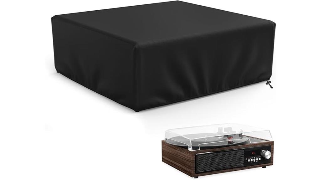 black record player cover