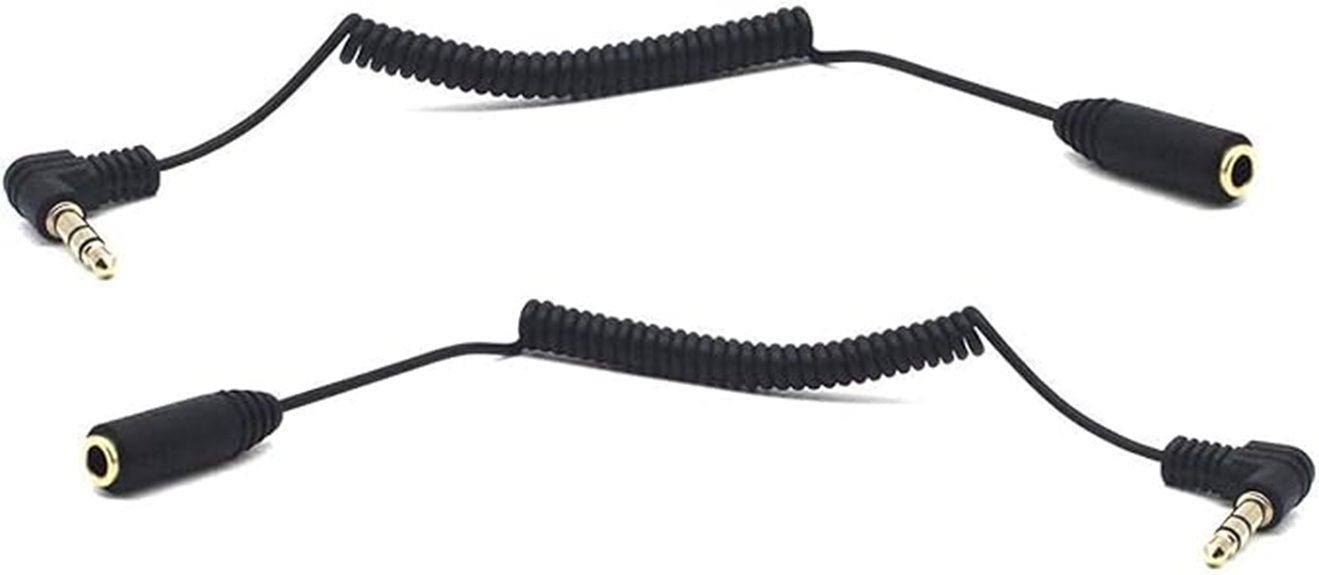 coiled 3 5mm audio extension