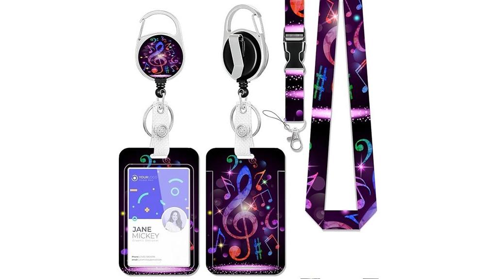 colorful music notes badge