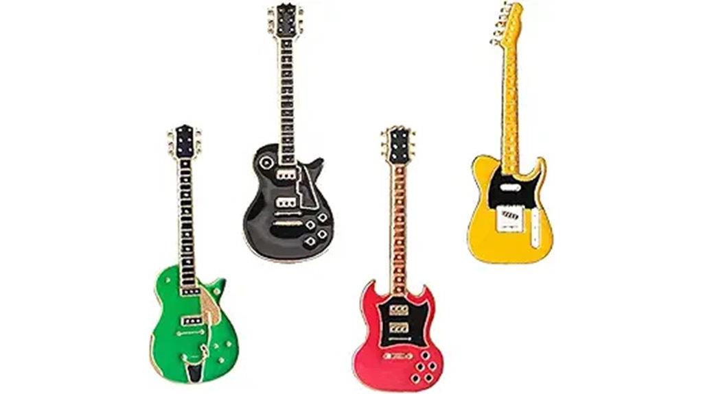 electric guitar brooch pins