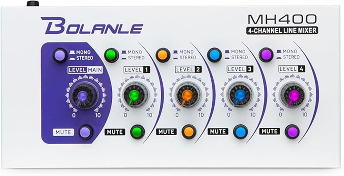 four channel microphone mixer