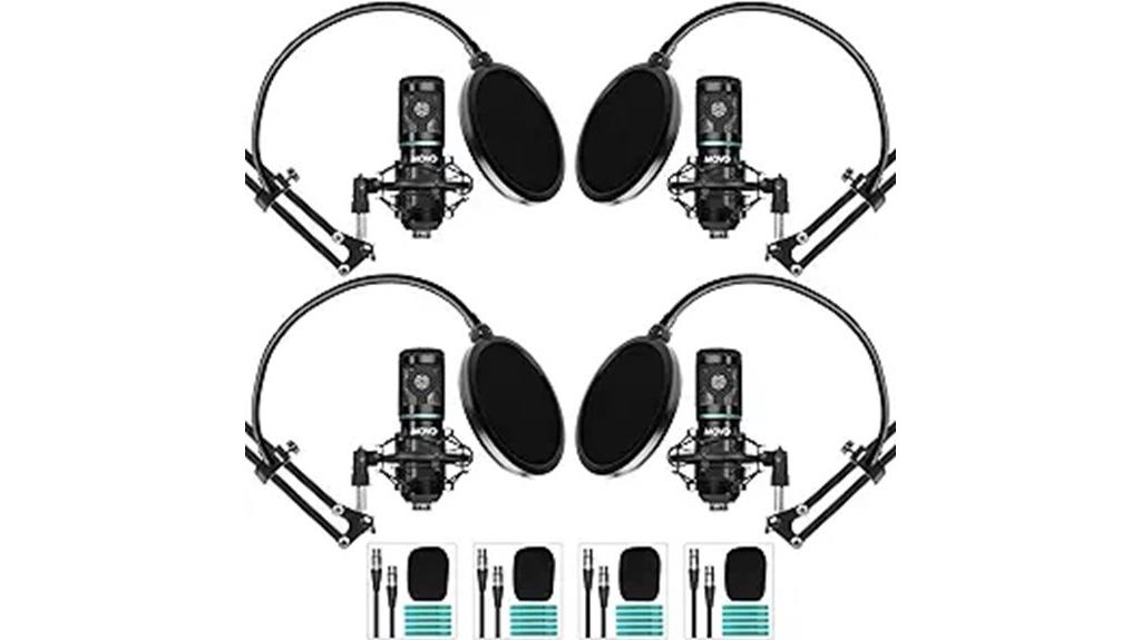 four microphones podcast bundle