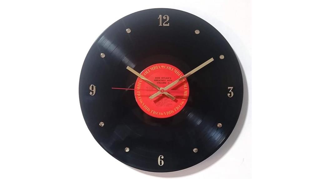 handmade vinyl record clock