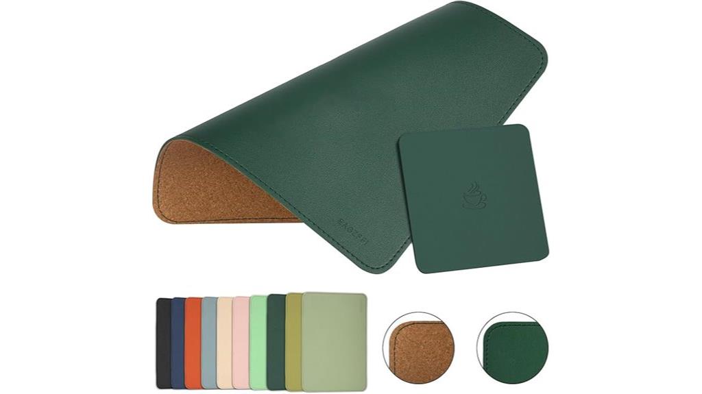 leather green mouse pad