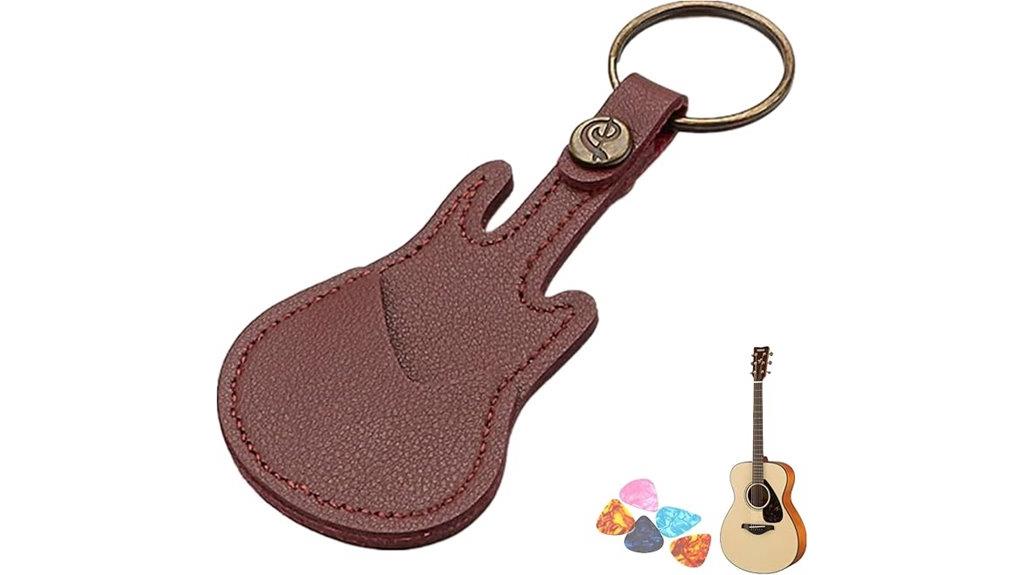 leather guitar pick holder