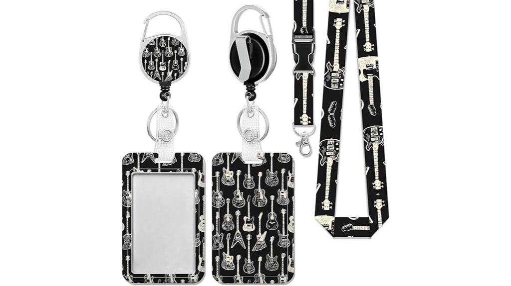 music badge reel lanyard