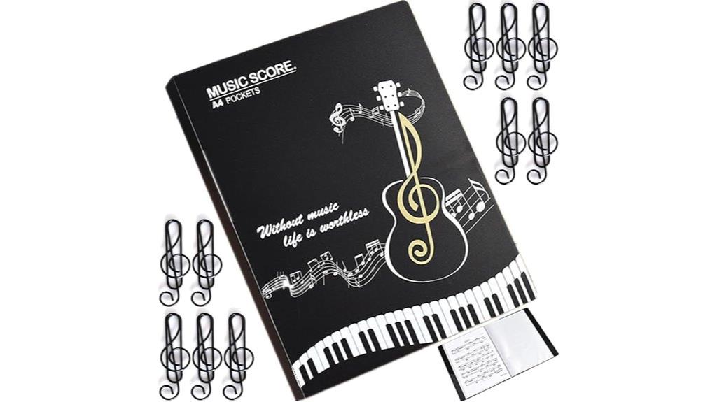 music sheet storage notebook