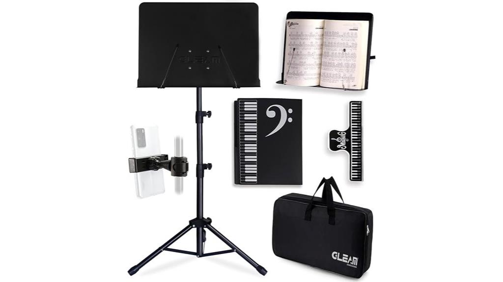 music stand with accessories