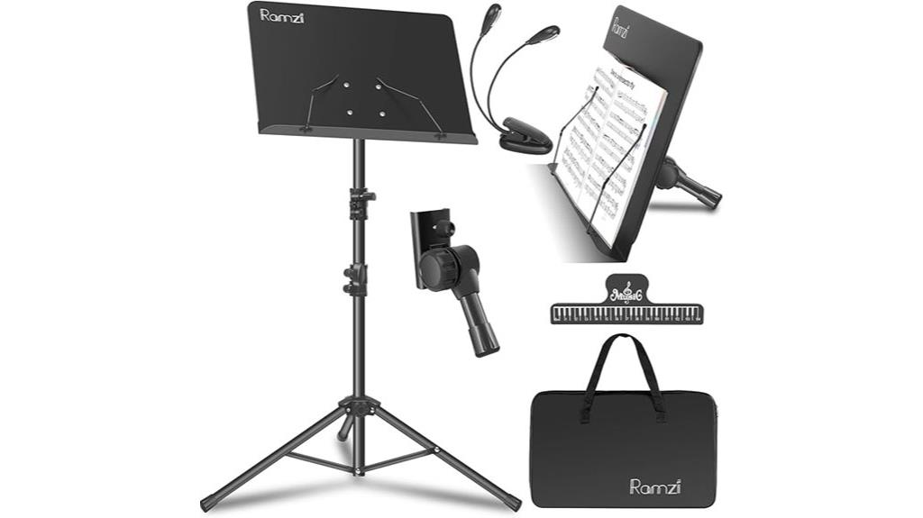 music stand with light