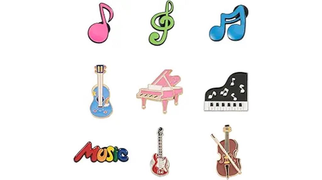 musical jewelry backpack pins