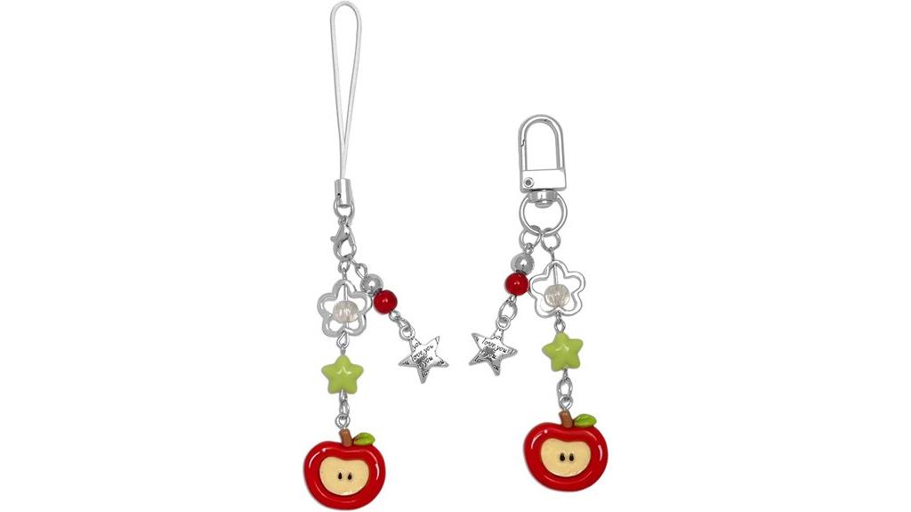 pink strawberry guitar charms