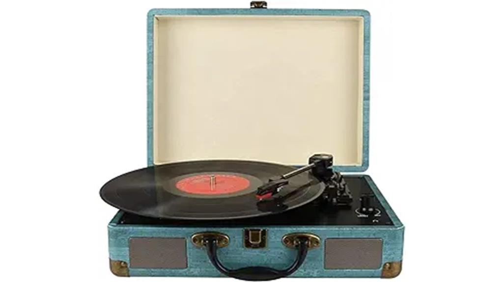 retro bluetooth record player