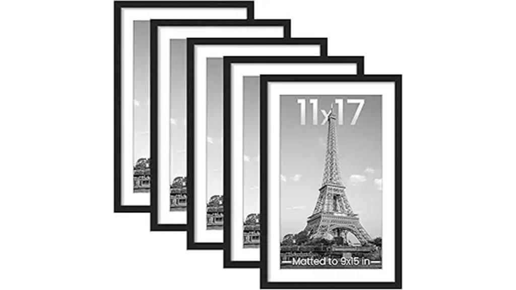 set of five frames