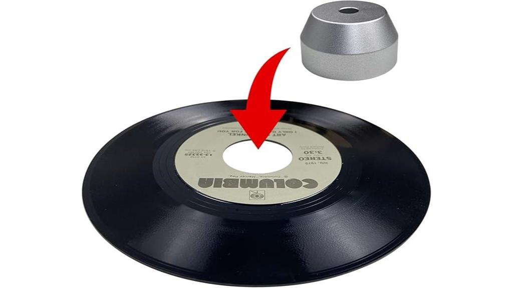 silver record adapter for turntables