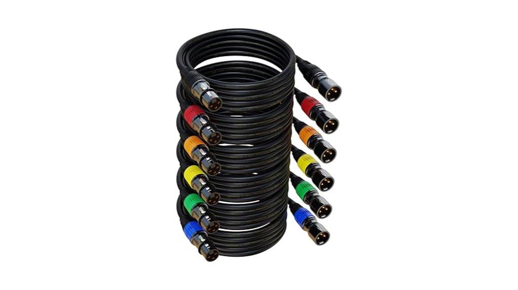 six 25 foot gold plated cables