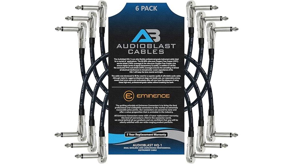 six 6 inch audioblast cables