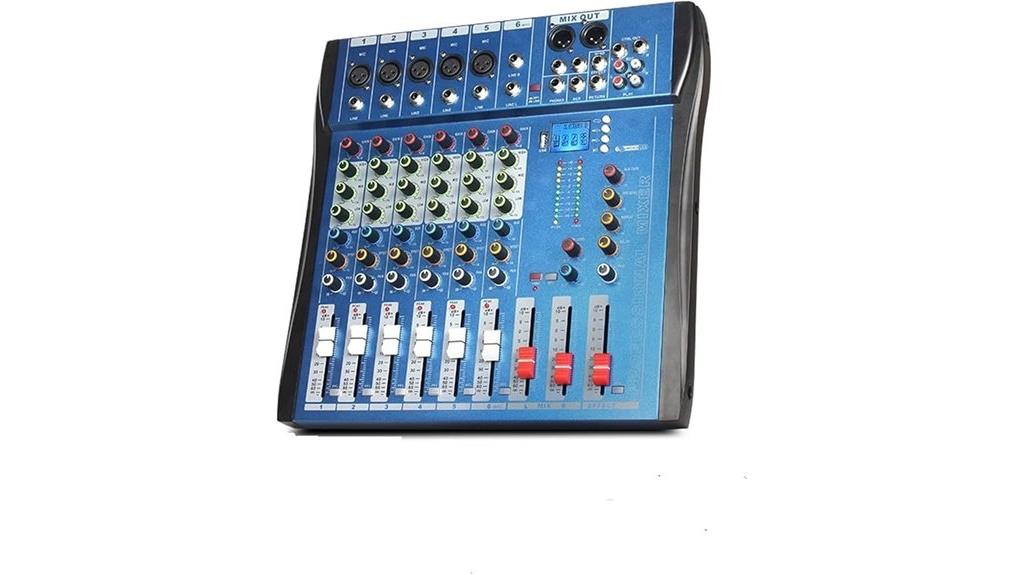 six channel dj audio mixer