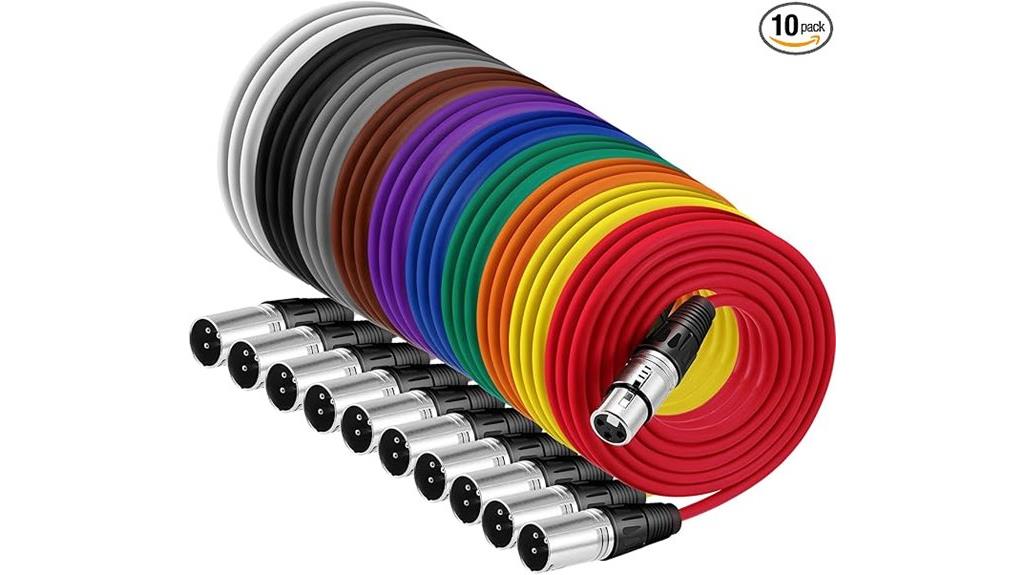 six foot rainbow microphone cable