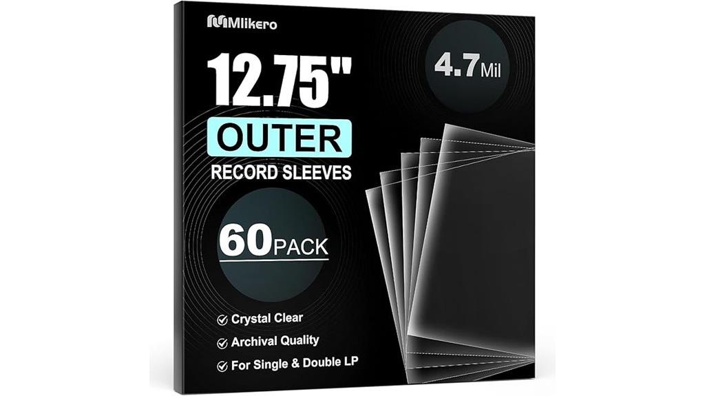 sixty clear vinyl sleeves