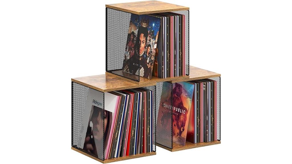 stackable vinyl record crates