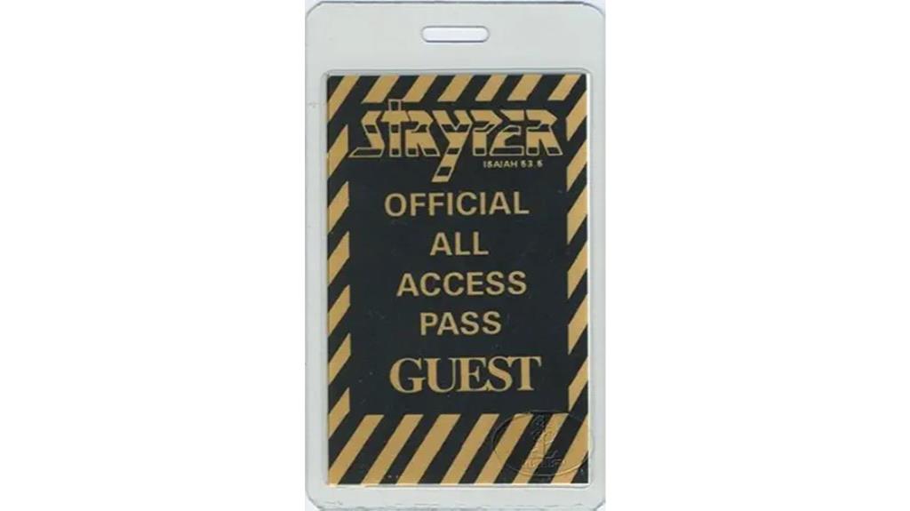 stryper 1987 backstage pass