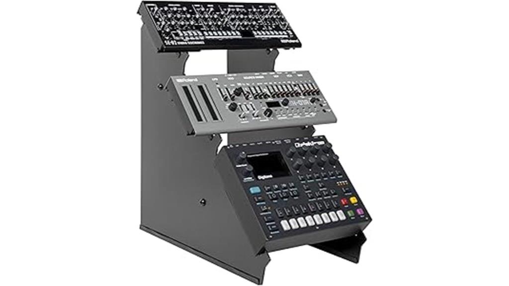 three level desktop synth stand