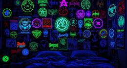 top glow in dark band stickers