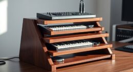 top tier desk stand organization