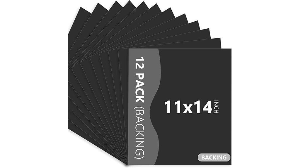 twelve acid free backing boards