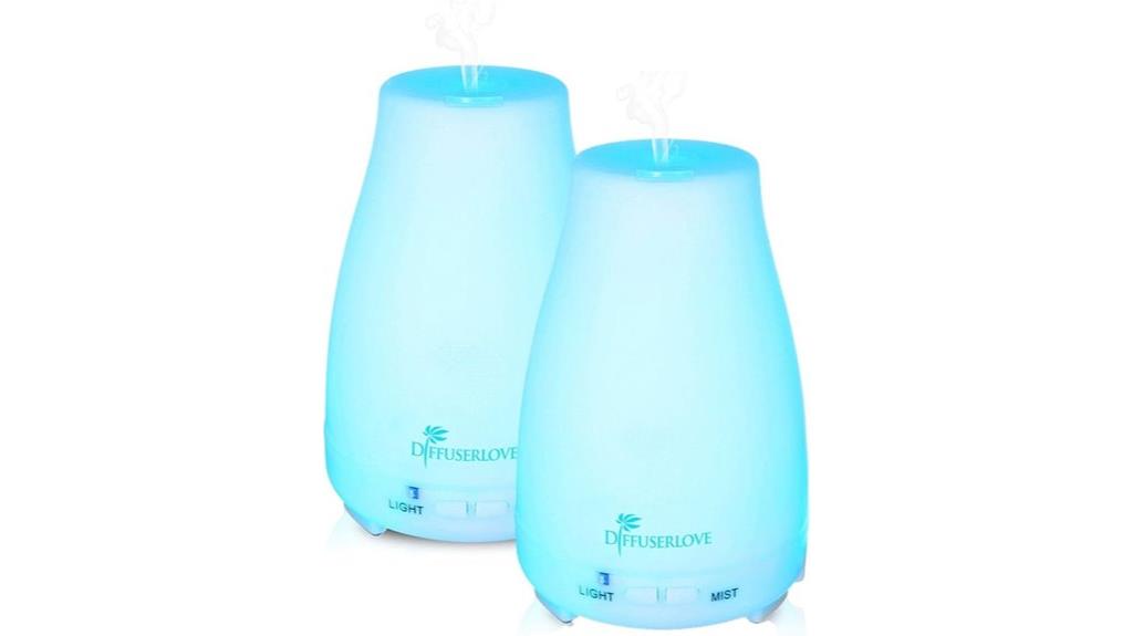 two essential oil diffusers