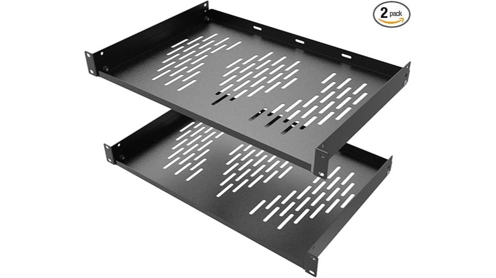 two piece 1u rack shelves