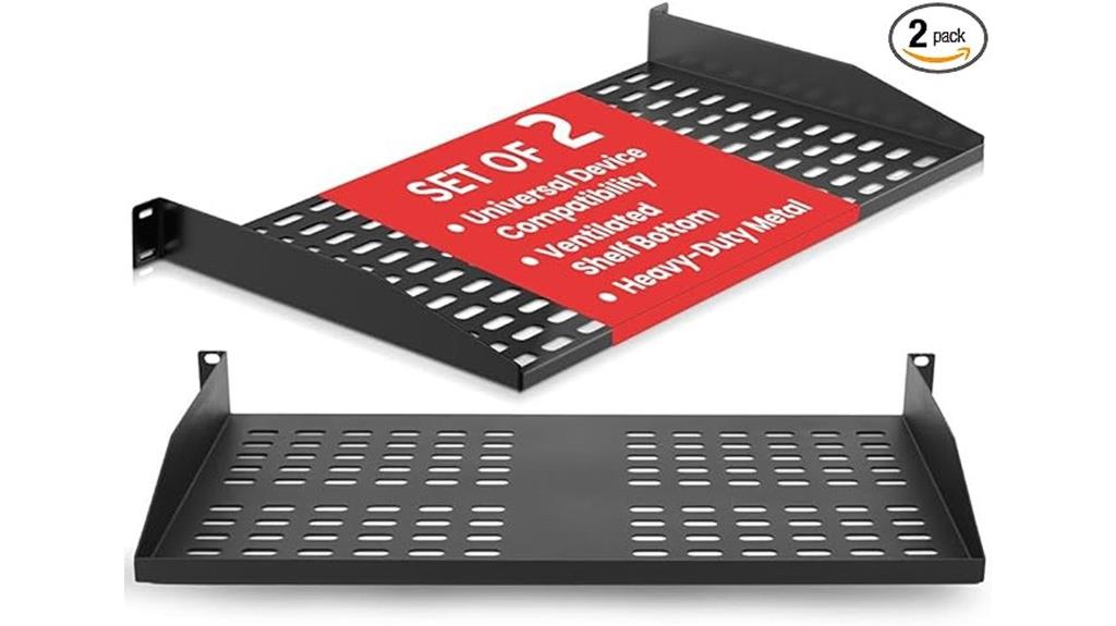 two piece server rack shelf