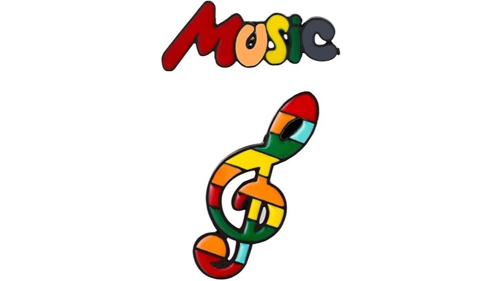 vibrant musical enamel pins