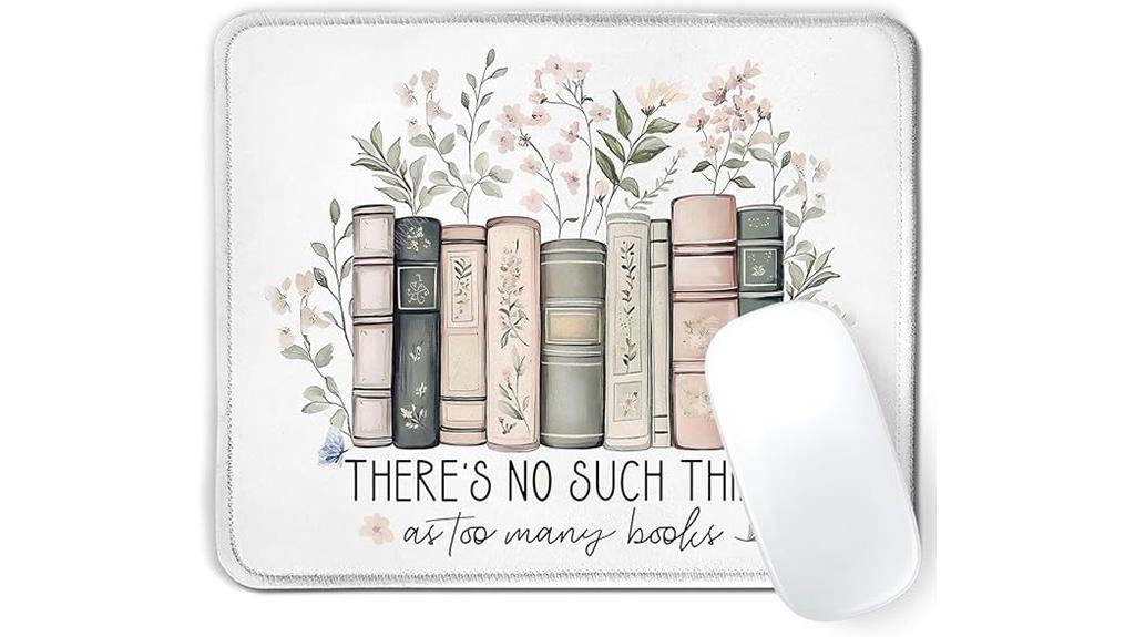 vintage floral book themed mouse pad