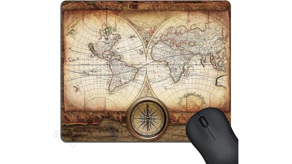 vintage world map mouse pad
