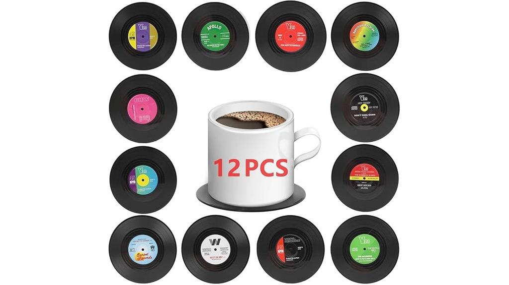 vinyl record coasters set