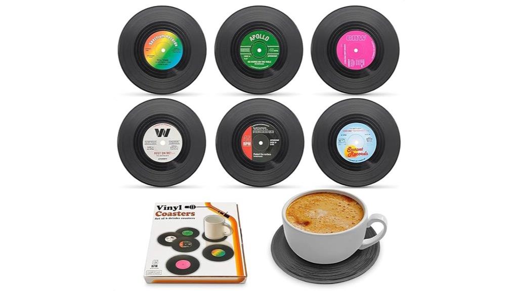 vinyl record drink coasters