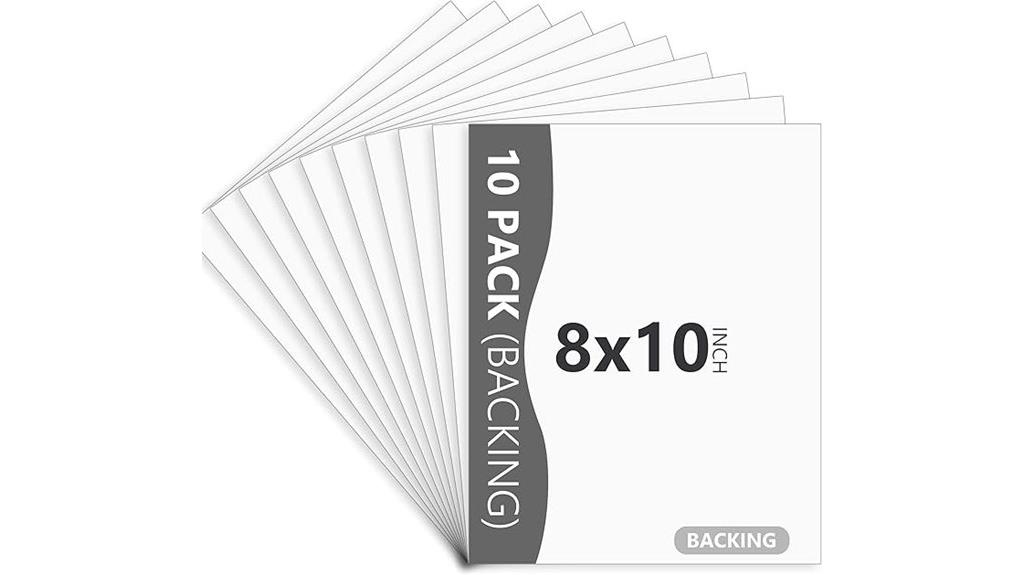 white uncut backing boards