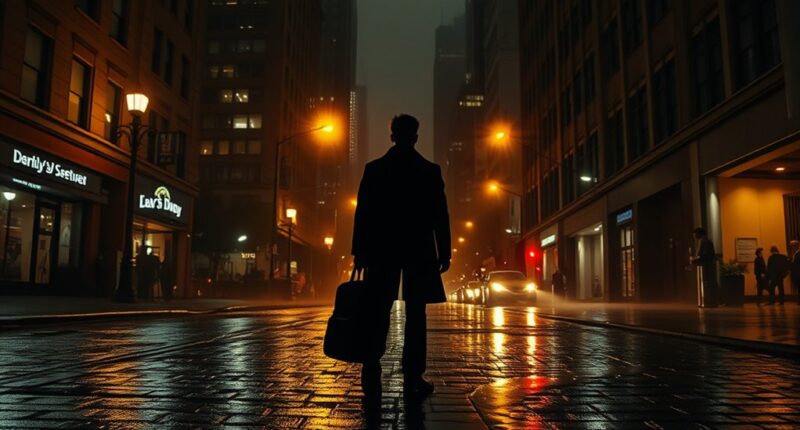 city lights illuminate night