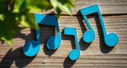 expressive blue musical notes