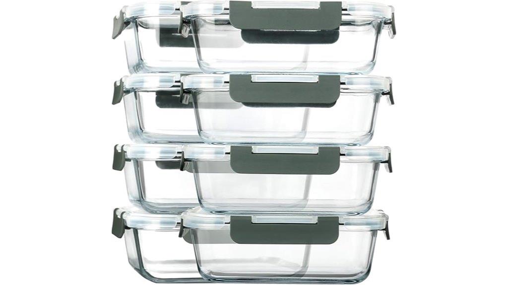 eight glass storage containers