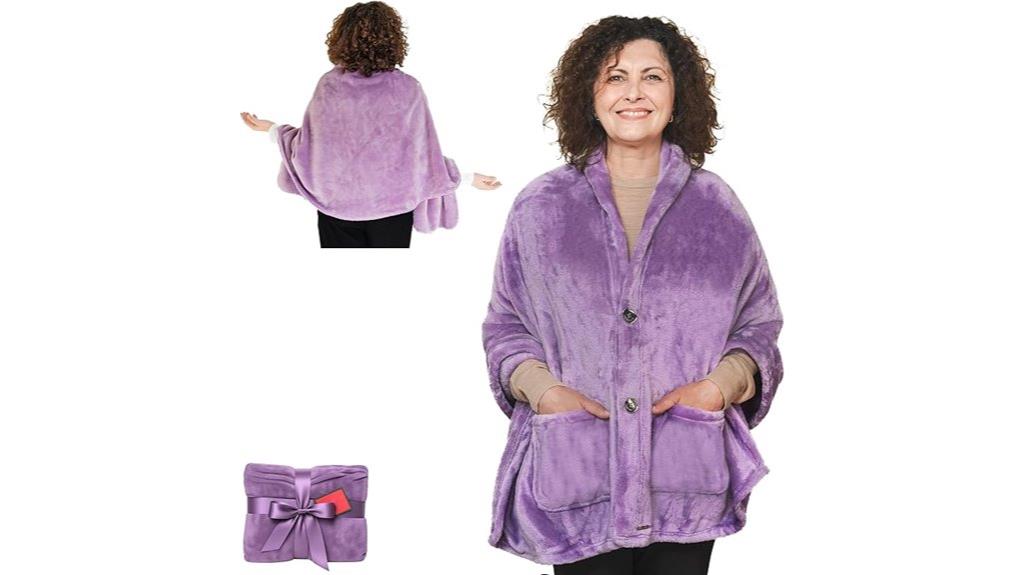 lightweight sleeveless fleece shawl