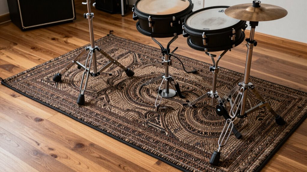 drum rugs improve stability and sound